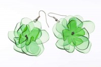 Zöld pet palack virág fülbevaló